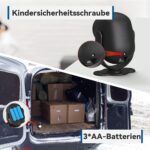 Schwarzer CPVAN CP2-Pro Bewegungsmelder mit Sirene und Fernbedienung