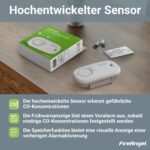 FireAngel FA3313 Kohlenmonoxidmelder in Weiss mit Display, freistehend und wandmontierbar
