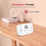 Safeliveo CO03 Kohlenmonoxidmelder in Weiss mit digitalem Display, freistehend aufgestellt