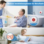 Daytech Notrufset für Senioren in Weiss mit SOS-Armband, Ruftaste und Funkempfänger