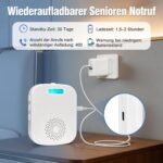 ChunHee Notrufset in Weiss mit SOS-Armband, Halsbandtaste und tragbarem Empfänger