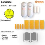 tiiwee TWWA01 Tür- und Fensteralarm in Weiss mit Magnetkontakt, Zweierset