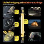 MechaniLite Akku-Werkstattlampe in Gelb mit Magnetfuss und Haken