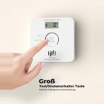 LIORQUE Kohlenmonoxid-Melder TCS0202A in Weiss mit LCD-Anzeige des CO-Werts an der Wand