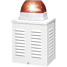 ABUS SG3210 Sirenen-Attrappe in Weiss-Grau mit roter Blitzabdeckung für die Aussenwand – Detail 4