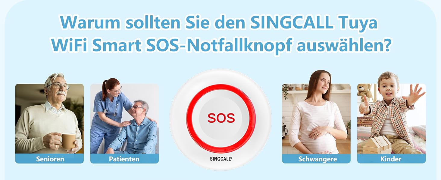 SINGCALL WE57 Notrufknopf in Rot mit grosser Drucktaste – Detail 4