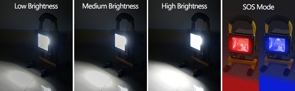 T-SUN Akku-Baustrahler 30 W aus Aluminium mit Tragebügel und drehbarem Sockel – Detail 4