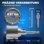 S&R Hohl-Bohrkrone Ø 82 mm mit SDS-plus-Adapter und Zentrierbohrer
