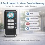 HENDUN SF03RCD Türalarm mit Magnetkontakt und Fernbedienung, zwei weisse Melder