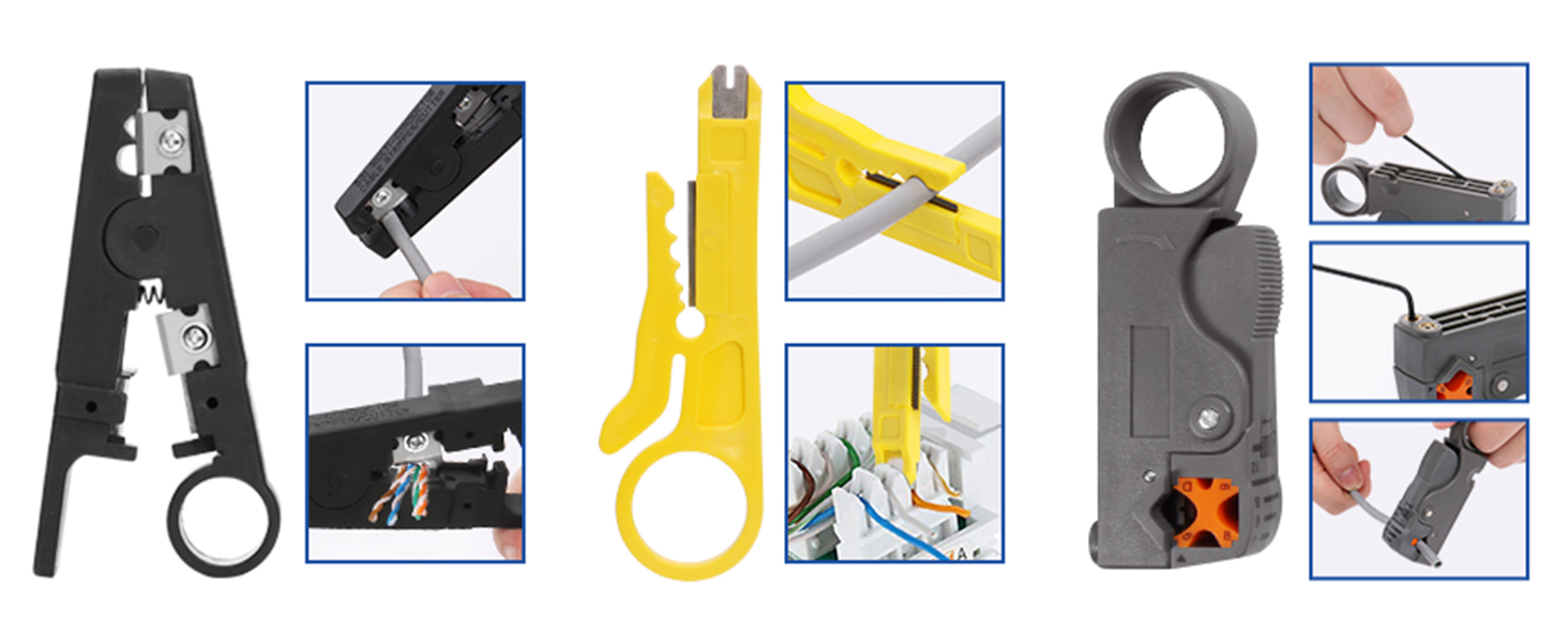 SGILE 12-in-1 Netzwerk-Werkzeugset mit Crimpzange, Kabeltester und RJ45-Steckern – Detail 4