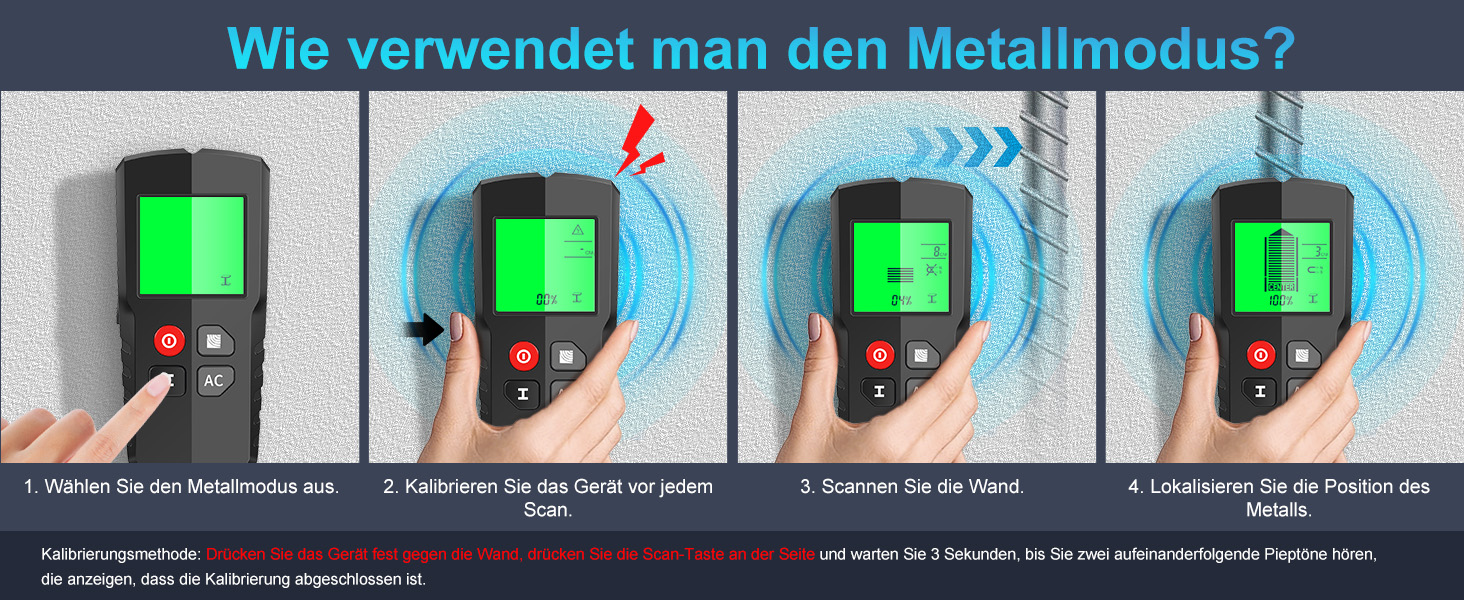 EXTSUD HLW-QB5 Wandscanner mit LCD-Anzeige für Holz, Metall und Leitungen – Detail 4
