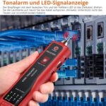 Proster XQ 350 Kabelsucher in Rot mit Sender, Empfänger, Kopfhörer und Krokodilklemmen