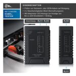 CSL Netzwerk-Kabeltester in Schwarz mit Haupteinheit, abnehmbarer Remote-Einheit und LED-Reihe
