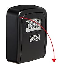 BURG-WÄCHTER Key Safe 30 SB Schlüsseltresor in Schwarz mit vier Zahlenrollen hinter verschiebbarer Schutzklappe – Detail 4
