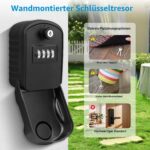 ENONEO G11 Schlüsseltresor in Schwarz mit hochgeklappter Abdeckung und vier Zahlenrädern