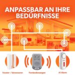 tiiwee A1 Funk-Alarmanlage in Weiss mit Sirene, zwei Tür-Fenster-Sensoren und Fernbedienung