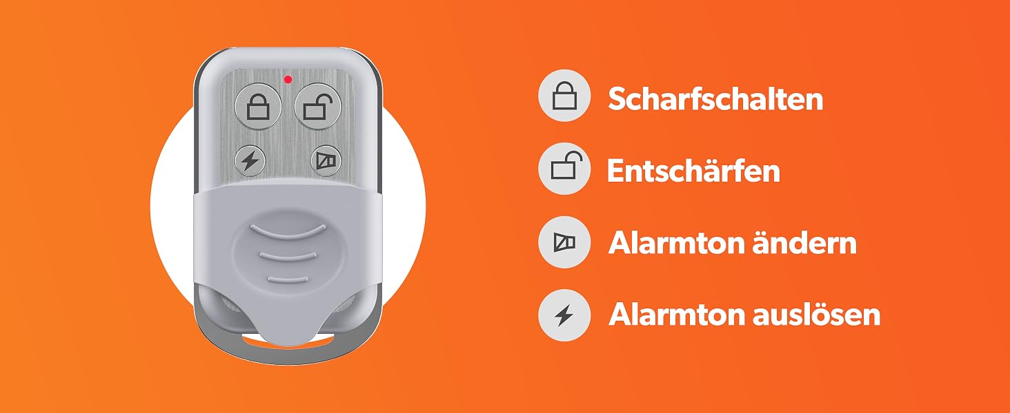tiiwee A1 Funk-Alarmanlage in Weiss mit Sirene, zwei Tür-Fenster-Sensoren und Fernbedienung – Detail 5
