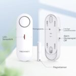 TECKNET Türalarm 6er-Set in Weiss, Kontaktmelder mit Gegenstück für Tür und Fenster