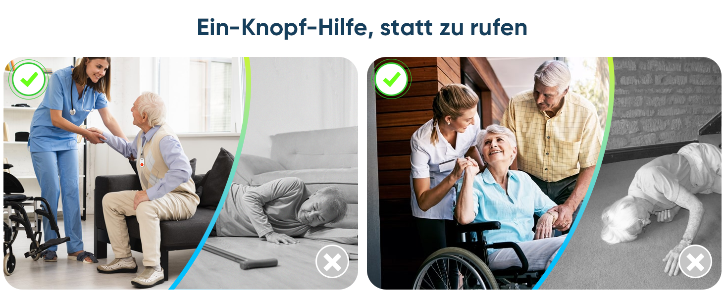 COTINSE Hausnotruf-Set mit weissem Empfänger und tragbarem SOS-Sender – Detail 5