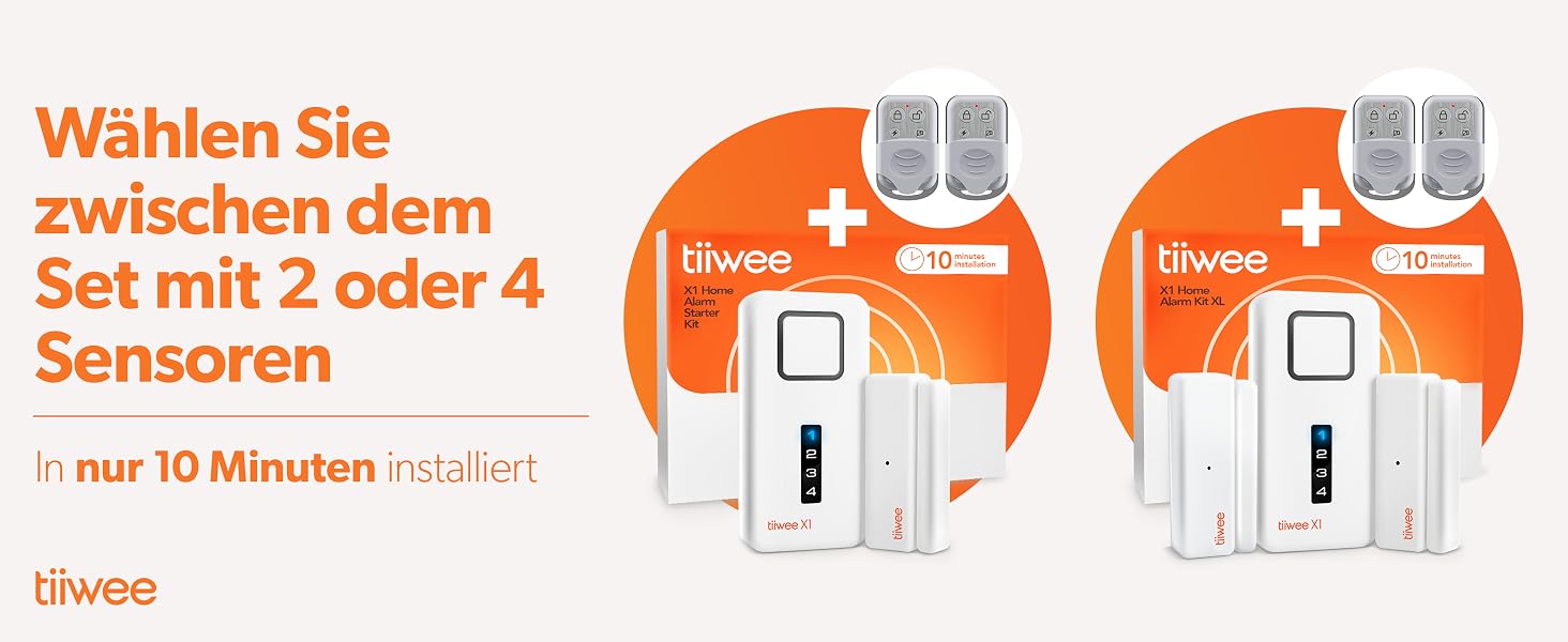 tiiwee X1 Alarmanlagen-Set mit Sirene, zwei Türsensoren und zwei Fernbedienungen – Detail 5