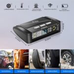 Geloo T11 Reifendruckkontrollsystem mit Solarmonitor und vier Ventilsensoren