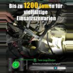 HOTLIGH ZF7549 Akku-Werkstattlampe aus Aluminium mit ausgeklapptem Leuchtkopf und Magnetfuss