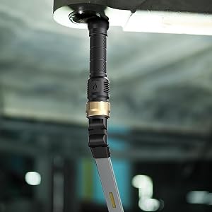 HOTLIGH ZF7549 Akku-Werkstattlampe aus Aluminium mit ausgeklapptem Leuchtkopf und Magnetfuss – Detail 5