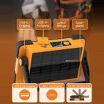 DANCINGBOAR U8CUP LED Baustrahler mit drehbarem Griff, Solarmodul und USB-Anschluss