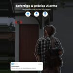 Reolink Argus Eco Akku-Überwachungskamera in Schwarz mit Solarpanel und Wandhalterung