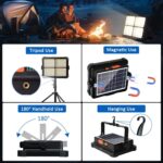 MASMEJOR SL-D8 Akku-Baustrahler mit 336 LEDs, Solarpanel und klappbarem Gelenkarm