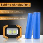 Tekstap COBWL02 Akku-Arbeitsleuchte mit ausgeklapptem Griff, Set mit zwei Leuchten