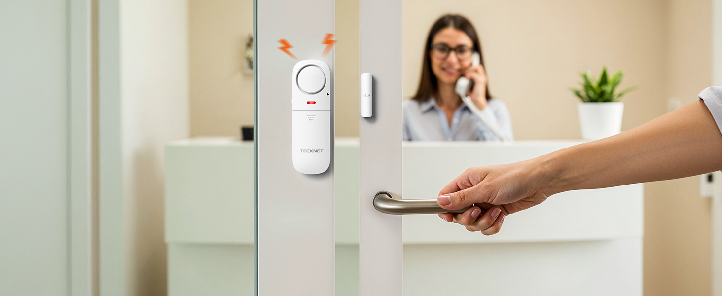 TECKNET TK-WA151 Fensteralarm in Weiss mit Magnetkontakt und Fernbedienung – Detail 5