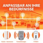 tiiwee X1-XL Alarmset mit Sirene, vier Fenstersensoren und zwei Fernbedienungen