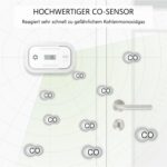ELRO FC5003 Kohlenmonoxidmelder in Weiss mit LCD-Display an der Wand montiert