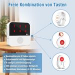 ChunHee WiFi-Notrufknopf mit weissem Empfänger und tragbarer SOS-Taste