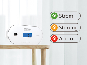 Wisualarm C06 Kohlenmonoxid-Melder mit blau hinterleuchtetem LCD, Temperatur- und Feuchteanzeige – Detail 5
