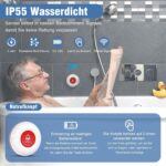 ChunHee Notrufset in Weiss mit SOS-Armband, Halsbandtaste und tragbarem Empfänger