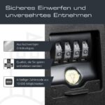 Burg-Wächter Key Safe 60 L SB Schlüsseltresor in Schwarz mit beleuchteten Zahlenrollen an der Wand