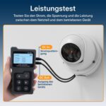 Schwarzer Netzwerk-Kabeltester Mcbazel INSP0319 mit LCD-Display, RJ45-Buchse und kleinem Gegenstück