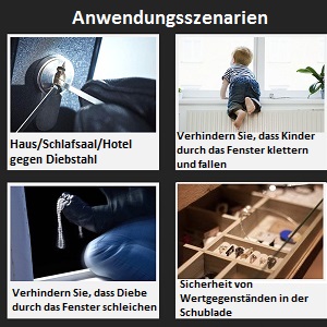 Selbstklebender Tür- und Fensteralarm mit Magnetstreifen am Fensterflügel – Detail 5