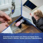 Faithfull FAICRS1000 Kabeleinziehstangen-Set mit Glasfaserstangen, Zubehörteilen und Kunststoffrohr
