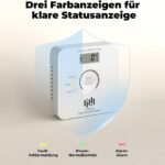 LIORQUE Kohlenmonoxid-Melder TCS0202A in Weiss mit LCD-Anzeige des CO-Werts an der Wand