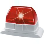 ABUS SG3210 Sirenen-Attrappe in Weiss-Grau mit roter Blitzabdeckung für die Aussenwand