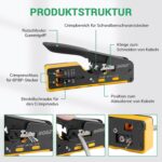 SGILE Netzwerk-Werkzeugset mit Crimpzange, Prüfgerät, Cat6-Steckern und Werkzeugtasche