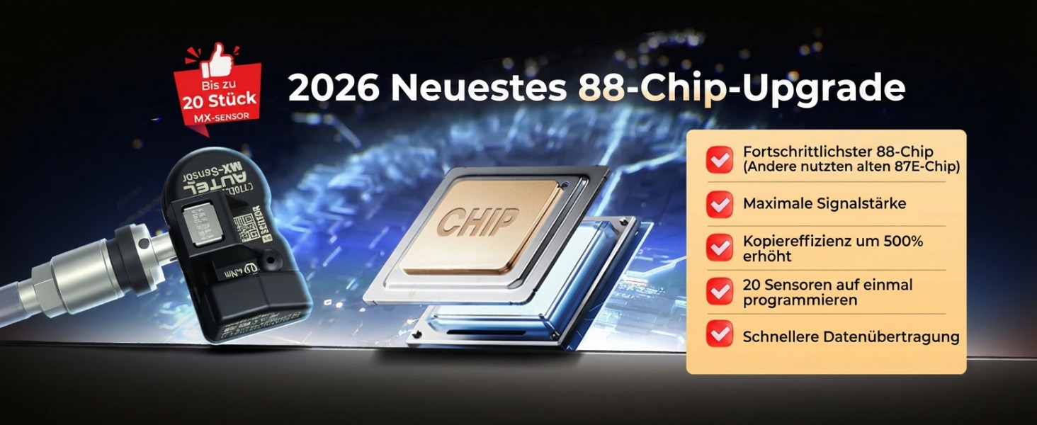 Vier Autel MX-Sensoren mit Metallventil als Ersatz-Reifendrucksensoren – Detail 5