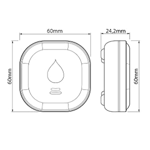 SEBSON GS153 Wassermelder mit 10-Jahres-Batterie auf dem Boden – Detail 5