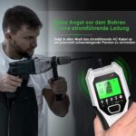 FOLAI 510-BX Leitungssucher in Grün mit LCD-Anzeige beim Scannen einer Wand