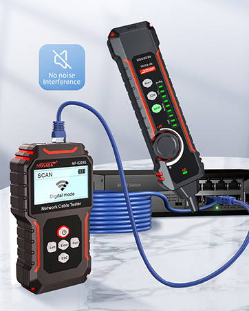 NOYAFA NF-8209 Netzwerkkabel-Tester mit LCD-Anzeige, Fernadapter und Empfänger für die Leitungssuche – Detail 5