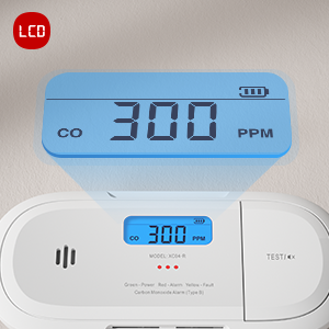 X-Sense XC04-R Kohlenmonoxid-Melder mit LCD-Display, freistehend auf ebener Fläche – Detail 5