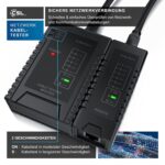 CSL Netzwerk-Kabeltester in Schwarz mit Haupteinheit, abnehmbarer Remote-Einheit und LED-Reihe